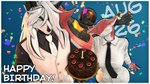 16:9 2024 3d_(artwork) 5_fingers ambiguous_gender ambiguous_species anthro armor birthday_cake black_nose cake canid canine canis clothed clothed_ambiguous clothed_anthro clothed_female clothed_male clothing confetti dessert digital_media_(artwork) dress_shirt english_text female fingers fish food fur ground_shark group hair hair_over_eye hammerhead_shark headgear helmet hi_res humanoid_hands hybrid male mammal marine multicolored_body multicolored_skin necktie petruz petruz_(character) petruz_(copyright) phyrna_(petruz) red_body red_skin shark shirt source_filmmaker_(artwork) text tiangou_(petruz) topwear trio two_tone_body two_tone_skin vest white_body white_fur white_hair white_skin widescreen wolfdog