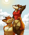 Rating: s
ID: 2242276
Date: 2020-05-04 16:28:44 -0400
Status: active
Score: 24
anthro bright canid canine canis carrying_another duo eyewear fan_character female fox happy interspecies legend_of_ahya lifting_another male male/female mammal mountain_aj murana_wolford_(darkflame-wolf) on_shoulder romantic romantic_ambiance romantic_couple smile sun sunglasses temiree wolf post #2242276