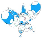 abs absurd_res anthro big_muscles big_pecs bulge clothing dragmon gaping gaping_nipples generation_3_pokemon hi_res huge_muscles huge_pecs hyper hyper_muscles latios legendary_pokemon male muscular muscular_anthro muscular_male nintendo nipples pecs permanent pokemon pokemon_(species) pump suit wings