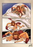 2016 absurd_res anthro arachnid arthropod arthropod_webbing breasts brown_hair clothing comic exoskeleton female grey_sclera hair hi_res human human_to_anthro mammal micro minori multi_limb nipple_outline non-mammal_breasts open_mouth pseudoscorpion shirt solo species_transformation surprise tongue tongue_out topwear transformation what witchfiend