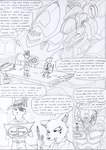 anthro australian australian_hat black_and_white clothing comic dasyuromorph dialogue duncan_(kitfox_crimson) duo english_text eye_patch eyewear fur hair hat headgear headwear kangaroo keith_(kitfox-crimson) kitfox-crimson machine macropod male mammal marsupial mecha monochrome open_mouth recently_extinct_species sketch speech_bubble star_symbol stolen_generation swastika text thylacine welder welding_tool