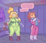 2023 animal_crossing anthro archived_source belly big_belly big_breasts big_bulge blush breasts bulge canid canine canis clothing comic dialogue digital_media_(artwork) domestic_dog duo english_text eulipotyphlan female flustered gynomorph hammerspace hammerspace_balls hammerspace_hips hammerspace_penis hedgehog hi_res hidden_buxom intersex isabelle_(animal_crossing) jumpsuit keffotin mammal nintendo nipples overweight overweight_anthro overweight_gynomorph overweight_intersex sable_able sequence snowsuit speech_bubble text thick_thighs trans_(lore) trans_woman_(lore) useless_tags wardrobe_malfunction wide_hips