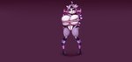 3_eyes 4_arms absurd_res animal_humanoid arachnid arachnid_humanoid arthropod arthropod_humanoid big_breasts breast_expansion breasts elfdrago expansion fangs female hair hands_on_hips hi_res huge_breasts humanoid multi_arm multi_eye multi_limb purple_hair red_sclera simple_background smile solo spider_humanoid standing taffetta teeth wide_hips yellow_eyes