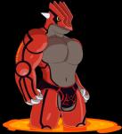 2019 alpha_channel anthro anthrofied briefs bulge claws clothing conditional_dnp digital_media_(artwork) english_text generation_3_pokemon groudon lava legendary_pokemon male mammal muscular muscular_anthro muscular_male navel nintendo notkastar pecs pokemon pokemon_(species) pokemorph signature simple_background solo spikes text transparent_background underwear