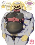 2024 absurd_res altered_forme_giratina alvin_(mels_monster) anthro big_pecs blush blush_lines bodily_fluids dialogue generation_4_pokemon generation_5_pokemon giratina hi_res joltik lactating larger_male leaking leaking_pussy leaking_pussy_juice legendary_pokemon male male_lactation mels_monster_(artist) mephos_(mels_monster) multi_arm multi_limb muscular muscular_anthro muscular_male nintendo open_mouth open_smile pecs pokemon pokemon_(species) pregnant pregnant_anthro pregnant_male size_difference small_dom_big_sub small_top_big_bottom smile