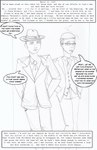 arania clothing dialogue dominic_veccarelli duo english_text frank_nickels hat headgear headwear hi_res human human_only male mammal monochrome necktie not_furry suit text the_cabin_in_the_woods_(arania)