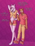 3:4 anthro asriel_dreemurr balls blush boss_monster_(undertale) bottomwear burgerpants chastity_cage chastity_device chastity_key clothed clothing crop_top dracozhilla duo english_text excited felid femboy genitals hi_res hotpants key larger_male locktober male male/male mammal shirt shorts size_difference skinny smaller_male stylized_chastity_cage text topwear undertale undertale_(series)