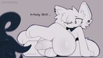 anthro balls confusion domestic_cat ear_piercing exposed felid feline felis genitals hi_res iris_(purrmaxxing) male mammal nude on_ground penis piercing purrmaxxing solo tail tail_mouth tentacles unusual_anatomy unusual_tail worried