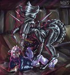 Rating: s
ID: 5453311
Date: 2025-03-24 10:28:48 -0400
Status: active
Score: 18
2025 4_arms african_wild_dog aliaspseudonym alien alien_(franchise) anthro biped black_body blade bodily_fluids bottomwear canid canine claws clothed clothing drooling duo eyeless female footwear hair hi_res imminent_rape inside interspecies larger_female looking_at_another lying_on_ground male male/female mammal multi_arm multi_limb nude on_ground open_mouth pants saliva shirt shoes short_hair size_difference smaller_female sneakers spikes spikes_(anatomy) standing tail tail_blade topwear weapon_tail white_hair xenomorph xenomorph_queen post #5453311