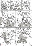 2023 69_position ?! anthro anthro_on_anthro bear bovid bovine cattle clothing comic dialogue dominant dominant_male duo english_text exclamation_point facial_piercing good_boy greyscale hi_res horn jersey jockstrap_in_mouth jockstrap_on_face key male male/male mammal mascot_costume monochrome muzzle_(object) nose_piercing nose_ring oral piercing plaguedobsession ring_piercing sex submissive submissive_male text underwear underwear_in_mouth william_(plaguedobsession) xavier_(plaguedobsession)