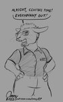 2022 angry anthro bottomwear buckteeth clothing dialogue digit_ring english_text eyewear fauxhawk female hair half-closed_eyes hands_on_hips hera_(omny87) hi_res humor jewelry lagomorph leporid looking_away mammal monochrome narrowed_eyes omny87 open_mouth pants polo_shirt pun rabbit ring shirt short_hair short_sleeves solo speech_bubble sunglasses teeth text thick_thighs topwear url wedding_ring whiskers