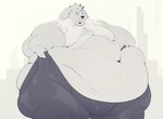 alek.s anthro arm_rolls belly belly_rolls big_belly big_butt big_cheeks bodily_fluids butt button_(fastener) canid canine canis chubby_cheeks clothed clothing domestic_dog double_chin dressing fat_rolls flying_sweatdrops fur hi_res leg_rolls male mammal moobs morbidly_obese morbidly_obese_anthro morbidly_obese_male navel obese obese_anthro obese_male overweight overweight_anthro overweight_male solo standing straining_buttons struggling sweat sweatdrop thick_thighs tight_clothing wide_hips