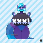 1:1 absurd_res ailurid anthro big_breasts breasts female hi_res huge_breasts hyper hyper_breasts mammal plum_the_red_panda red_panda solo thewilldpink