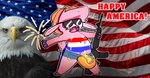 4th_of_july 5_fingers accipitrid accipitriform american_flag anthro assault_rifle avian awekiazaruwulpy bald_eagle bird bodypaint bottomwear bovid brown_clothing brown_hat brown_headwear bubby_(awekiazaruwulpy) caprine clothed clothing colored_sketch cutoffs daisy_dukes denim denim_bottomwear denim_clothing eagle eyewear fingers food full-length_portrait fur genitals gun hat headgear headwear hi_res holidays hot_dog hotpants long_ears m16 male mammal mustard open_mouth patriotism penis penis_hot_dog penis_in_food pink_body pink_ears pink_fur pink_tail politics portrait ranged_weapon real relish_(food) rifle sea_eagle sheep short_tail shorts sketch solo sparkler sunglasses tail united_states_of_america weapon