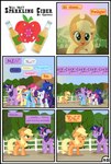 2022 absurd_res applejack_(mlp) base_three_layout blonde_hair blush clothing colored comic cowboy_hat dialogue earth_pony english_text equid equine feathers female feral fluttershy_(mlp) friendship_is_magic grid_layout group gutovi-kun hair hasbro hat headgear headwear hi_res horn horse mammal mane_six_(mlp) my_little_pony mythological_creature mythological_equine mythology outside pegasus pinkie_pie_(mlp) plant pony princess_luna_(mlp) purple_body purple_feathers rainbow_dash_(mlp) rarity_(mlp) six_frame_grid six_frame_image text three_row_layout tree twilight_sparkle_(mlp) unicorn winged_unicorn wings