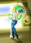 Rating: q
ID: 78172
Date: 2010-06-05 12:00:58 -0400
Status: active
Score: 3
anthro boots bottomwear breasts clothed clothing covering covering_breasts covering_self engineer_(profession) eyewear factory female footwear gear glasses green_hair hair hi_res jewelry kerchief lagomorph leporid looking_at_viewer mammal matypup necklace oversized_clothing pants rabbit shoes skimpy solo suspenders suspenders_on_nipples tattoo tiptoes tools topless window wrench post #78172