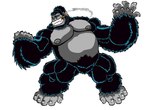 anthro ape black_body black_fur cigar cigar_in_mouth cigar_smoke featureless_crotch feet fur gor_(tomcat) gorilla grey_body grey_nipples grey_skin haplorhine hi_res male mammal musclegut muscular muscular_anthro muscular_male nipples object_in_mouth pecs prehensile_feet primate smoke smoking smoking_cigar solo toes tomcat_(artist)