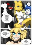 2020 absurd_res angry animal_crossing animal_humanoid anthro bandai_namco black_eyes blonde_hair blue_eyes blue_hair bowser bowsette_meme breasts canid canine canis collar comic crimellgrim crossover crown dialogue digimon digimon_(species) domestic_dog english_text featureless_breasts feet female female/female foot_grab fox group hair headgear hi_res horn humanoid isabelle_(animal_crossing) joykill koopa_humanoid krystal_(star_fox) mammal mario_bros meme nintendo open_mouth ponytail renamon scalie scalie_humanoid sharp_teeth smile spiked_collar spikes star_fox super_crown super_smash_bros. teeth text yellow_body