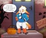 4_arms abuniverse anthro arachnid arthropod clothing cole_murphy costume diaper dinorawrz dinorawrz_(diaper) fangthefox halloween halloween_costume hi_res holidays insect jack-o'-lantern lepidopteran male moth multi_arm multi_limb solo spider