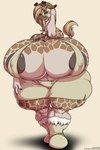 2015 anthro areola areola_slip artist_name belly big_breasts boots bottomwear breasts clothing collar deonwolf digital_media_(artwork) female footwear fur giraffe giraffid hair hi_res huge_breasts huge_thighs iggi_lovett mammal markings navel nipple_outline shoes shorts solo spots spotted_body spotted_fur thick_thighs topwear voluptuous_female