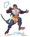 2023 4:5 abs anthro areola biceps cetacean clothed clothing digital_media_(artwork) feet fin hi_res male mammal marine muscular muscular_anthro muscular_male muscular_thighs navel nipples open_mouth open_smile pecs quads simple_background smile solo swimming_trunks swimwear tail taran_fiddler thick_thighs topless werecetacean werecreature wereorca weretober white_background