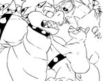 anthro anthro_pred bear bottomwear bowser clothed clothing digital_drawing_(artwork) digital_media_(artwork) duo english_text fatal_vore fur imminent_death imminent_disposal january_(janurso20) koopa larger_prey male male/male male_pred mammal mario_bros nintendo onomatopoeia open_mouth oral_vore pants scalie size_difference smaller_pred soft_vore sound_effects spikes sussynny swallowing tail text tongue tongue_out unwilling_prey ursine vore