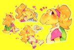 anthro anthro_on_anthro blonde_hair clothing duo female footwear hair heart_symbol hi_res koopa koopa_troopa koopie_koo koops male male/female mario_bros nintendo onimiere paper_mario paper_mario:_the_thousand_year_door reptile scalie shell simple_background thought_bubble turtle