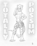 2024 4:5 american_opossum anthro arcan_(character) bottomwear breasts clothed clothing english_text eyewear female flinters fur glasses greyscale hair hi_res mammal marsupial monochrome skirt solo text