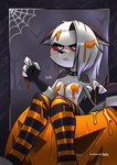 Rating: q
ID: 4399927
Date: 2023-11-07 10:46:57 -0500
Status: active
Score: 446
2022 absurd_res anthro bat black_clothing black_gloves black_handwear blush breasts canid canid_demon canine canis clothing collar convenient_censorship dead_tree demon ears_down female fingerless_gloves food fruit fur gloves grey_body grey_fur hair halloween handwear hellhound helluva_boss hi_res holidays jack-o'-lantern jizoku legwear lips loona_(helluva_boss) mammal medium_breasts multicolored_body multicolored_fur mythological_canine mythological_creature mythology pattern_clothing pattern_legwear pattern_stockings pattern_thigh_highs pink_lips pivoted_ears plant pumpkin red_sclera solo spider_web stockings striped_clothing striped_legwear striped_stockings striped_thigh_highs stripes thigh_highs tombstone tree two_tone_body two_tone_fur white_body white_eyes white_fur white_hair wolf post #4399927