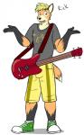 5:8 absurd_res anthro canid canine character_name clothed clothing fox fully_clothed fuze guitar hi_res male mammal musical_instrument plucked_string_instrument rick_(texnatsu) simple_background solo string_instrument texnatsu white_background