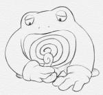 2015 amphibian erection feral generation_1_pokemon genitals looking_down male masturbation monochrome nintendo penile penile_masturbation penis pokemon pokemon_(species) poliwrath simple_background solo traditional_media_(artwork) white_background yaroul