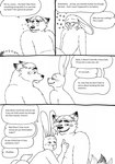 2023 anthro belly bernielover blush butt canid canine comic dialogue disney duo english_text fan_character fox gideon_grey heart_symbol hi_res lagomorph leporid male male/male mammal monochrome nate_hopps overweight overweight_male profanity rabbit red_fox tail tail_motion tailwag text true_fox zootopia