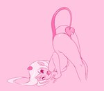 2022 accessory ass_up bent_over blush butt demon demon_humanoid female furgonomics furry-specific_piercing genitals hair horn horned_humanoid humanoid humanoid_pointy_ears imminent_masturbation jewelry long_hair looking_at_viewer mars_(miu) miu open_mouth piercing pink_background pointy_ears pussy ring_piercing simple_background sketch small_horn smile solo spade_tail tail tail_accessory tail_jewelry tail_piercing tail_ring_(piercing) tailed_humanoid