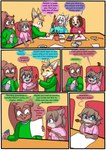 2021 anthro babystar biped clothing comic detailed_background dialogue english_text eyewear fur gemma_polson glasses group hair hi_res male rasile_murdock shirt sitting speech_bubble text topwear young young_anthro zeezee_murdock