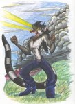 Rating: s
ID: 5197775
Date: 2024-11-22 03:54:25 -0500
Status: active
Score: 2
2004 anthro belt black_hair blaquetygriss blue_sky bottomwear clothed clothing cloud fist footwear fur gage_(blaquetygriss) glowing glowing_eyes grass grey_body grey_fur hair lemur male mammal pants plant primate ring-tailed_lemur sky solo standing strepsirrhine topless post #5197775