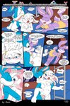 3_toes 4_fingers anthro babs_bunny breasts buster_bunny clothed clothing comic dam_(artist) dialogue english_text feet female fifi_la_fume fingers genitals group hi_res inside_train lagomorph leporid male mammal mephitid plantigrade rabbit skunk speech_bubble text tiny_toon_adventures toes toony train vehicle warner_brothers