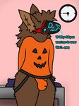 3:4 anthro bed bedroom biped blush bulge clock clothing costume cyb3r_the_furry cyb3r_the_protogen cyb3rh4rry detailed_bulge furniture halloween halloween_costume holidays machine male male_anthro protogen protogen_visor solo