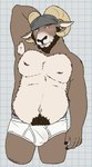 2024 5_fingers anthro armpit_hair bandanna beard bedroom_eyes belly big_belly biped black_nose blush body_hair bovid bovid_horn briefs brown_body brown_eyebrows brown_fur bulge caprine caprine_horn carl_hendricks checkered checkered_background clothed clothing detailed_bulge digital_drawing_(artwork) digital_media_(artwork) echo_(game) echo_(series) echo_project eyebrows facial_hair fingers fluffy_chest fur goat goatee green_eyes hand_behind_head happy_trail headgear hi_res hooved_fingers hooves horn kerchief looking_aside male male_anthro mammal monotone_briefs monotone_clothing monotone_underwear multicolored_body narrowed_eyes navel nipples overweight overweight_male partially_clothed partially_clothed_male pattern_background pink_nipples portrait pubes ram_horn seductive sheep simple_background solo standing tan_inner_ear thick_thighs three-quarter_portrait tighty_whities topless topless_male translucent translucent_clothing translucent_underwear underwear unsafescapewolf white_background white_briefs white_clothing white_sclera white_underwear