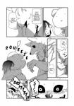 anthro canid canine canis comic dialogue duo english_text female fur greyscale hair hi_res human kemono lila_(kashiwagi_aki) male mammal monochrome short_hair text translated wolf yakantuzura young zinovy