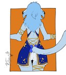 absurd_res anthro blue_body blue_hair butt clothing hair haplorhine hi_res humanoid leonis_stellas lingerie long_hair long_tail male mammal monkey moon_pattern primate sinfrou sleepwear solo tail