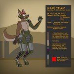 1:1 2023 3_artificial_limbs 4-lex 5_fingers anthro black_outline brain canid canine canis casual_nudity cyberdog_(fallout) cybernetics cyborg digital_media_(artwork) digitigrade domestic_dog english_text fallout fan_character featureless_crotch fingers flat_colors g472y gesture hi_res humanoid_hands machine male mammal microsoft model_sheet nude organs outline snout solo standing tail text waving