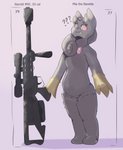 absurd_res anthro anti-materiel_rifle banette barrett_.50cal barrett_m95 chart fan_character female generation_3_pokemon gun height_chart hi_res mia_perella model_sheet nintendo pokemon pokemon_(species) question_mark ranged_weapon simple_background solo wanderlust weapon xurora