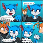 1:1 4_panel_comic absurd_res anthro blue_background blue_body blue_fur cheek_tuft clenched_teeth clothing dialogue domestic_cat duo english_text facial_tuft fangs felid feline felis fur half-closed_eyes hi_res humor jay-r jay-r_(character) leo_(jay-r) male mammal mirror mirror_reflection multicolored_body multicolored_fur narrowed_eyes open_mouth orange_body orange_fur profanity reflection self_degradation self_loathing shirt simple_background sleeveless_hoodie speech_bubble t-shirt tan_body tan_fur teeth text topwear tuft two_tone_body two_tone_fur white_body white_fur wide_eyed