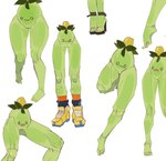 2024 5_toes ambiguous_gender barefoot clothing colored_sketch digital_media_(artwork) feet foot_focus footwear generation_9_pokemon green_body green_feet green_legs hi_res high_heels humanoid_feet humanoid_legs leunkon looking_at_viewer mouth_closed nintendo open_mouth orange_clothing orange_footwear orange_socks plantigrade pokemon pokemon_(species) shoes simple_background sketch sketch_page smoliv socks solo standing toes what white_background