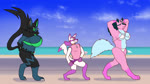 16:9 amy_heartfil animated anthro aurin_heartfil beach big_breasts bikini bouncing_breasts breasts clothing cloud dr._livesey_walk evelynn_heartfil female fowel generation_4_pokemon generation_7_pokemon group hi_res legendary_pokemon lucario male male/female meme music nintendo pokemon pokemon_(species) seaside short_playtime sound sound_effects sound_warning swimwear synced_to_music tail tail_motion treasure_island_(1988_film) trio two-piece_swimsuit umbrella walk_cycle walking webm widescreen zeraora