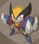 2023 anthro claws clothing cosplay crossover crossover_cosplay echidna fur gloves handwear knuckles_the_echidna male mammal monotreme red_body red_fur ry-spirit sega signature solo sonic_the_hedgehog_(series) wolverine_(marvel)