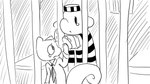 16:9 2023 animal_crossing anthro bodily_fluids clothed clothing crying digital_drawing_(artwork) digital_media_(artwork) dragonweirdo duo elephantid greyscale hi_res male mammal marshal_(animal_crossing) monochrome nintendo prison prison_bars prison_cell prison_uniform prisoner proboscidean rodent sciurid sketch tail tears tree_squirrel widescreen