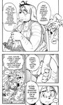 anthro breasts cigarette clothed clothing comic daigaijin dialogue duo ellipsis english_text female fur furryfight_chronicles hair hi_res lagomorph leporid male mammal monochrome rabbit saniko shirt tank_top text topwear