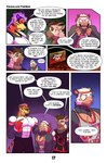 absurd_res american_opossum anthro bovid caprine cheriol_casserole_(thekbear) comic demon dialogue dialogue_box english_text felid fiery_hair gabe_goat goat hi_res horizontal_pupils male mammal marsupial muscular muscular_male pantherine pupils sake_letigre size_difference speech_bubble text thekinkybear tiger url virginia_opossum