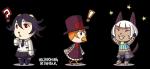 alpha_channel alternate_species ambiguous_species animal_crossing anthro avian bird bob_cut clothing crossover domestic_cat exclamation_point felid feline felis female filia furrification group hat headgear headwear inktrashing mammal nadia_fortune nintendo peacock_(skullgirls) question_mark school_uniform simple_background skullgirls top_hat transparent_background uniform